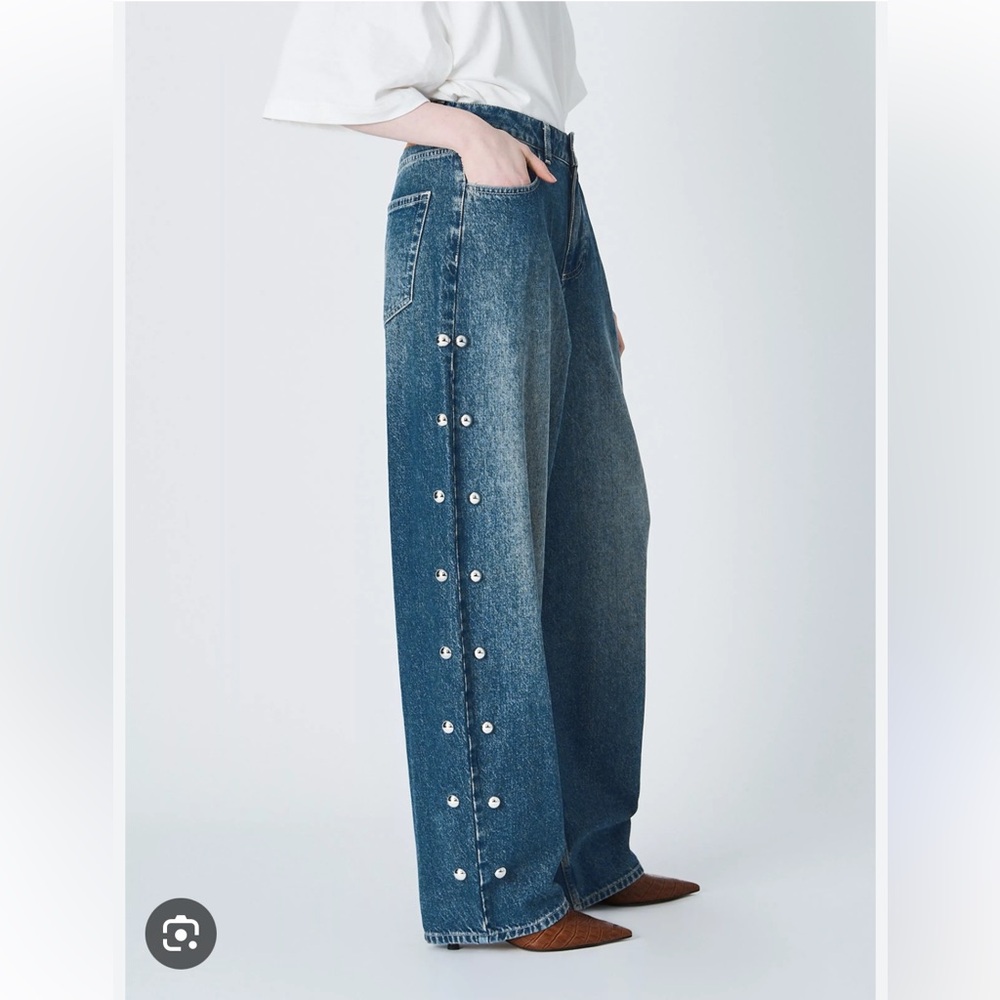A.W.A.K.E MODE for John Lewis oversized barrel leg Jean with side studs